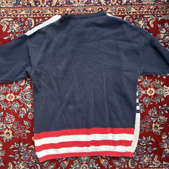 Vintage Y2K 90s Cottagecore Patchwork Sweater 4th Of July Knit Sz 1X - Picture 5 of 5